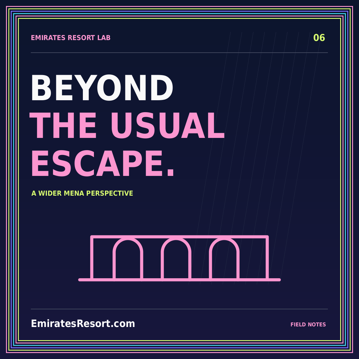 Compare holidays, not labels — neon editorial illustration with EmiratesResort.com branding
